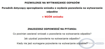 POZWOLENIE NA WYTWARZANIE ODPADÓW